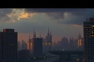 渡口无人解析图：空荡渡船与水面波纹